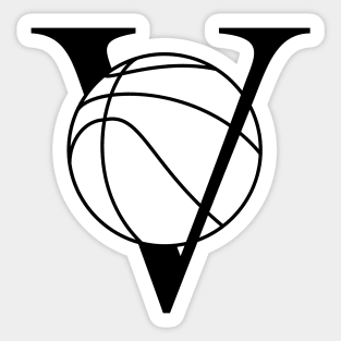 V Basketball Black Sticker